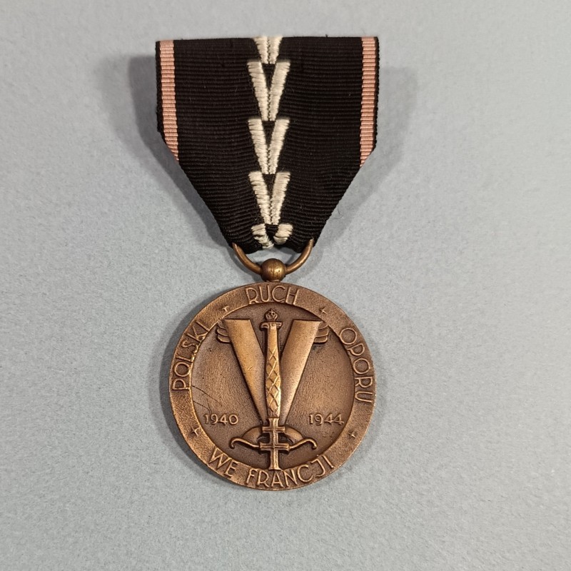 MEDAILLE DE LA RESISTANCE POLONAISE EN FRANCE 1940 - 1944 POLSKI RUCH OPORU WE FRANCJI